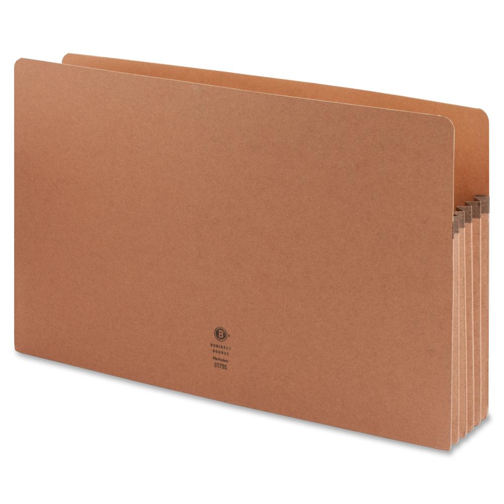 Business Source Legal Recycled File Pocket - 8 1/2" x 14" - 5 1/4" Expansion - Redrope - Redrope - Tear Proof, Tyvek Gusset, Reinforced Gusset - 30% Recycled - 10 / Box. Picture 7