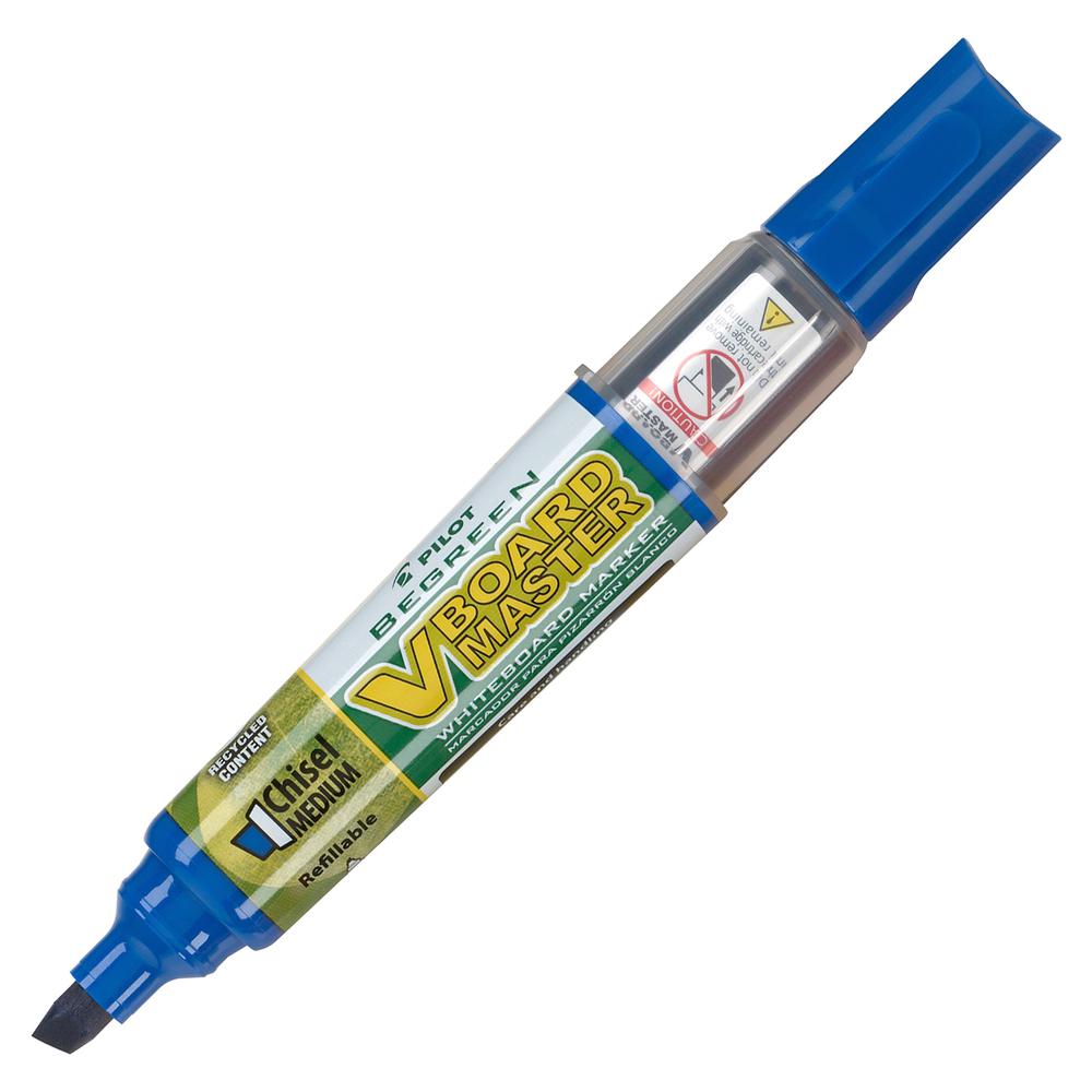 Pilot BeGreen Refillable VBoard Dry-erase Marker - Refillable - Blue Ink - 12 / Box. Picture 3
