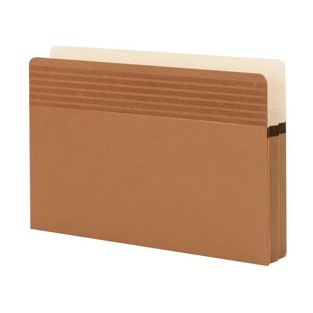 Smead Easy Grip Straight Tab Cut Legal Recycled File Pocket - 8 1/2" x 14" - 1 3/4" Expansion - Redrope - Tear Proof, Tear Resistant, Reinforced Gusset - 30% Recycled - 25 / Box. Picture 7