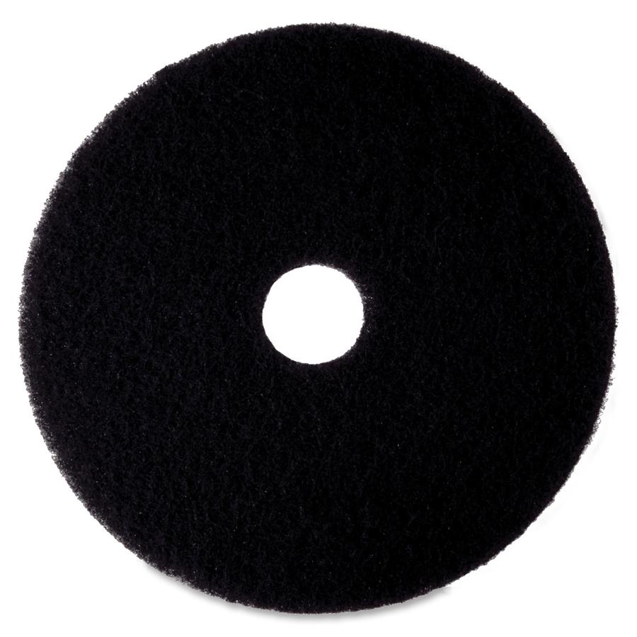 3M High Productivity Pad - 17" Diameter - Fiber - Black - 5 / Carton. Picture 2