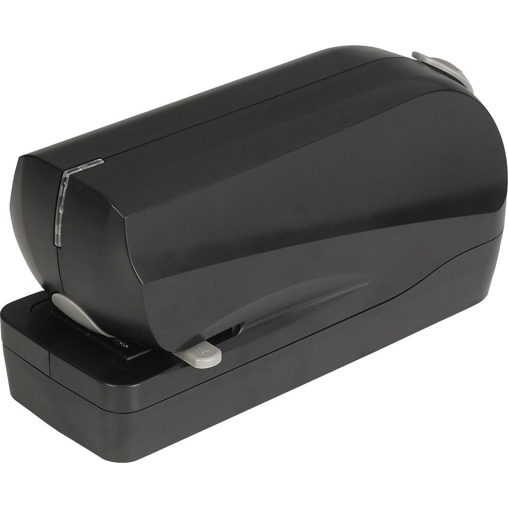 Business Source Electric Flat Clinch Stapler - Staples Upto 20 Sheet of 20lb Paper - Holds Upto 210 Staple - Full Strip - 6 x AA Battery Included - Black - 1 Each. Picture 2
