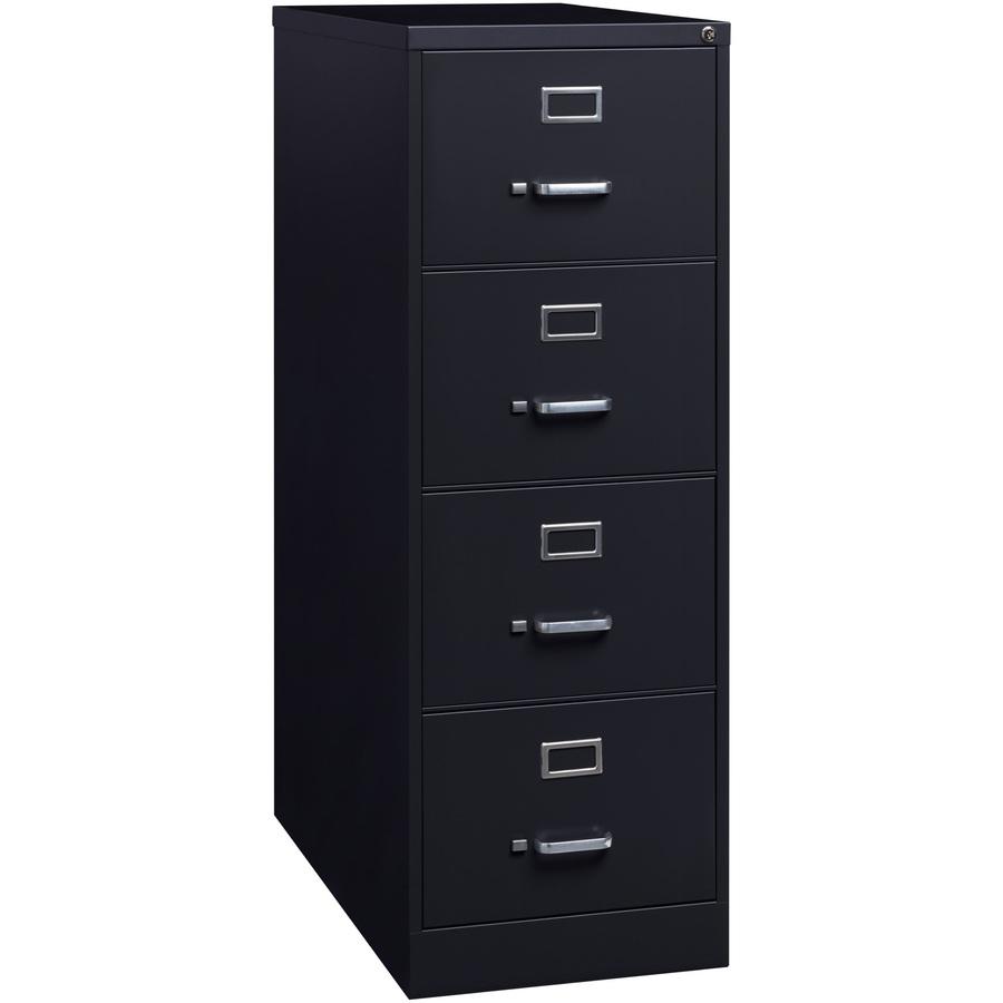 Lorell Fortress Series 26-1/2" Commercial-Grade Vertical File Cabinet - 18" Width x 26.5" Depth x 52" Height - 4 x Drawer(s) for File - Legal - Vertical - Lockable, Ball-bearing Suspension, Heavy Duty. Picture 8