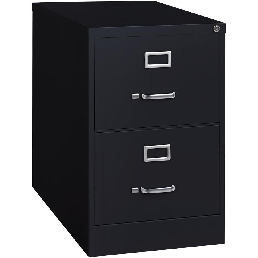 Lorell Fortress Series 26-1/2" Commercial-Grade Vertical File Cabinet - 18" Width x 26.5" Depth x 28.4" Height - 2 x Drawer(s) for File - Legal - Vertical - Lockable, Ball-bearing Suspension, Heavy Du. Picture 8