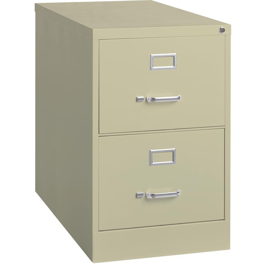 Lorell Fortress Series 26-1/2" Commercial-Grade Vertical File Cabinet - 18" Width x 26.5" Depth x 28.4" Height - 2 x Drawer(s) for File - Legal - Vertical - Lockable, Ball-bearing Suspension, Heavy Du. Picture 10