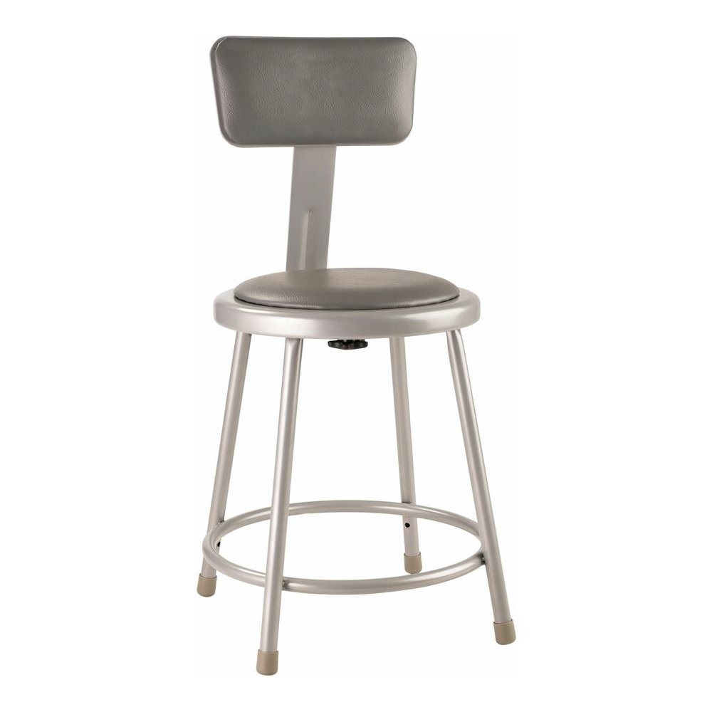 National Public Seating 6400 Series Heavy-Duty Padded Stools - Gray Seat Color - Vinyl, Medium Density Fiber (MDF) Seat Material - Gray Frame Color - Steel Frame Material - Four-legged Base - Gray - P. Picture 4