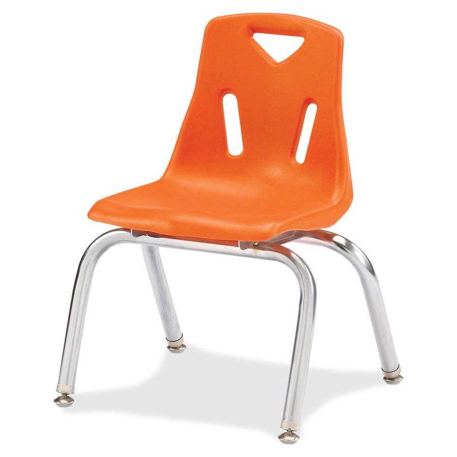 Jonti-Craft Berries Plastic Chairs with Chrome-Plated Legs - Orange Polypropylene Seat - Steel Frame - Four-legged Base - Orange - 1 Each. Picture 4