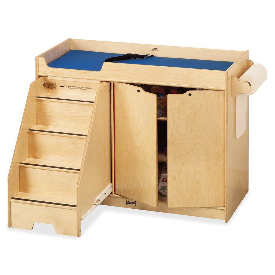 Jonti-Craft Pull-out Stairs Changing Table - 39" Height x 48" Width x 22.50" Depth - Assembly Required - Acrylic, Baltic - 1 Each. Picture 2