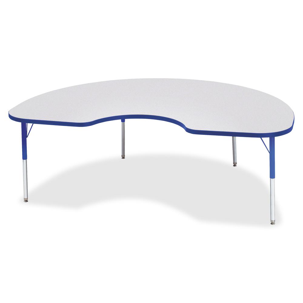 Jonti-Craft Berries Elementary Height Color Edge Kidney Table - Gray Kidney-shaped, Laminated Top - Four Leg Base - 4 Legs - Adjustable Height - 15" to 24" Adjustment - 72" Table Top Length x 48" Tabl. Picture 2