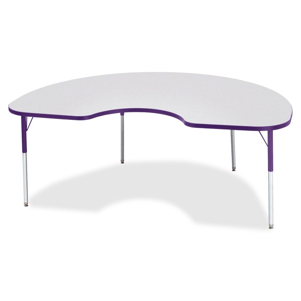 Jonti-Craft Berries Adult Height Prism Color Edge Kidney Table - Gray Kidney-shaped, Laminated Top - Four Leg Base - 4 Legs - Adjustable Height - 24" to 31" Adjustment - 72" Table Top Length x 48" Tab. Picture 2
