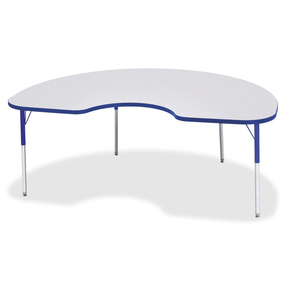 Jonti-Craft Berries Adult Height Prism Color Edge Kidney Table - Blue Kidney-shaped, Laminated Top - Four Leg Base - 4 Legs - Adjustable Height - 24" to 31" Adjustment - 72" Table Top Length x 48" Tab. Picture 3