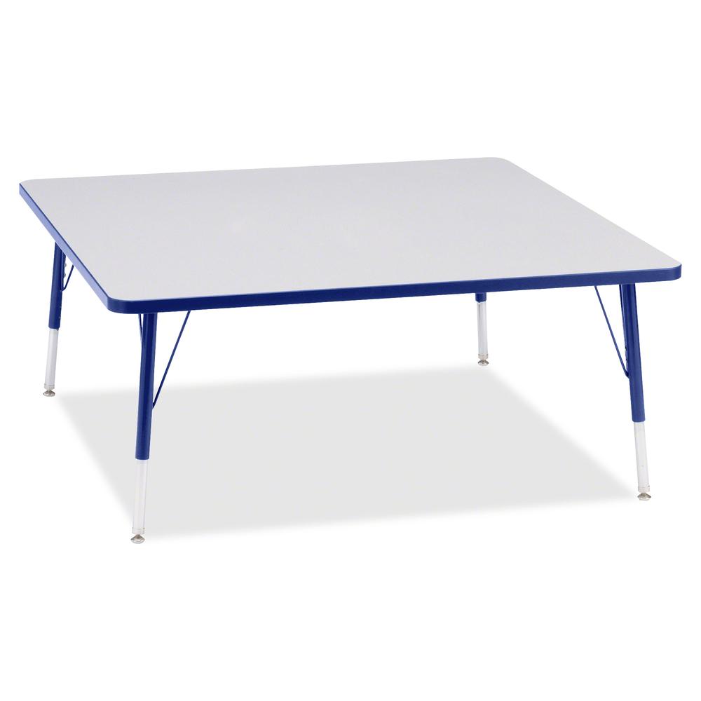 Jonti-Craft Berries Elementary Height Color Edge Square Table - Gray Square, Laminated Top - Four Leg Base - 4 Legs - 15" to 24" Adjustment - 48" Table Top Length x 48" Table Top Width x 1.13" Table T. Picture 3