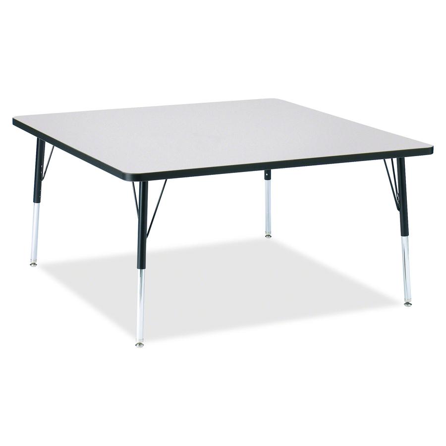 Jonti-Craft Berries Adult Height Prism Color Edge Square Table - Black Square, Laminated Top - Four Leg Base - 4 Legs - Adjustable Height - 24" to 31" Adjustment - 48" Table Top Length x 48" Table Top. Picture 2