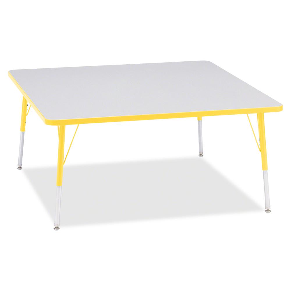 Jonti-Craft Berries Adult Height Prism Color Edge Square Table - Laminated Square, Yellow Top - Four Leg Base - 4 Legs - Adjustable Height - 24" to 31" Adjustment - 48" Table Top Length x 48" Table To. Picture 2