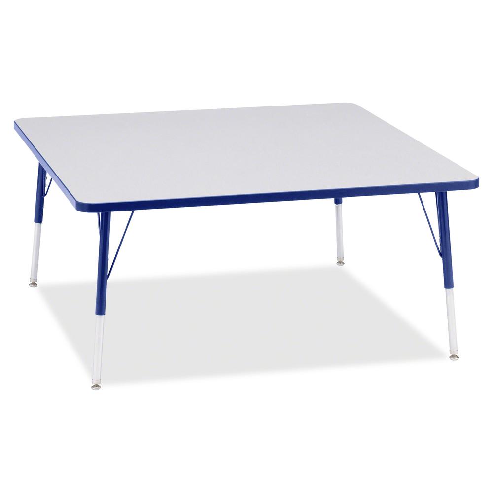 Jonti-Craft Berries Adult Height Prism Color Edge Square Table - Blue Square, Laminated Top - Four Leg Base - 4 Legs - Adjustable Height - 24" to 31" Adjustment - 48" Table Top Length x 48" Table Top . Picture 2