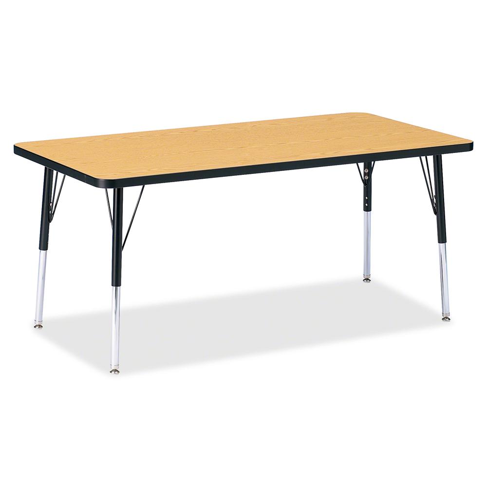 Jonti-Craft Berries Adult Height Color Top Rectangle Table - Laminated Rectangle, Oak Top - Four Leg Base - 4 Legs - Adjustable Height - 24" to 31" Adjustment - 30" Table Top Length x 60" Table Top Wi. Picture 3