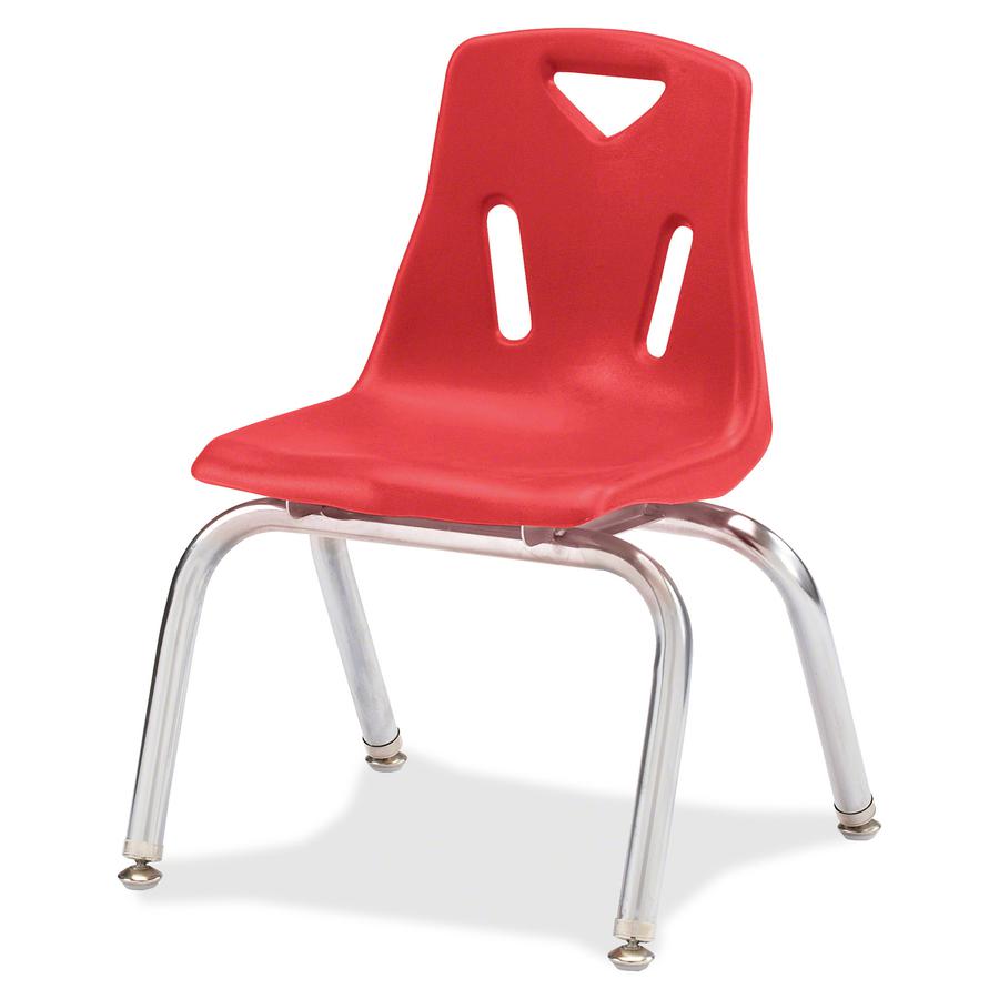 Jonti-Craft Berries Stacking Chair - Steel Frame - Four-legged Base - Red - Polypropylene - 1 Each. Picture 3