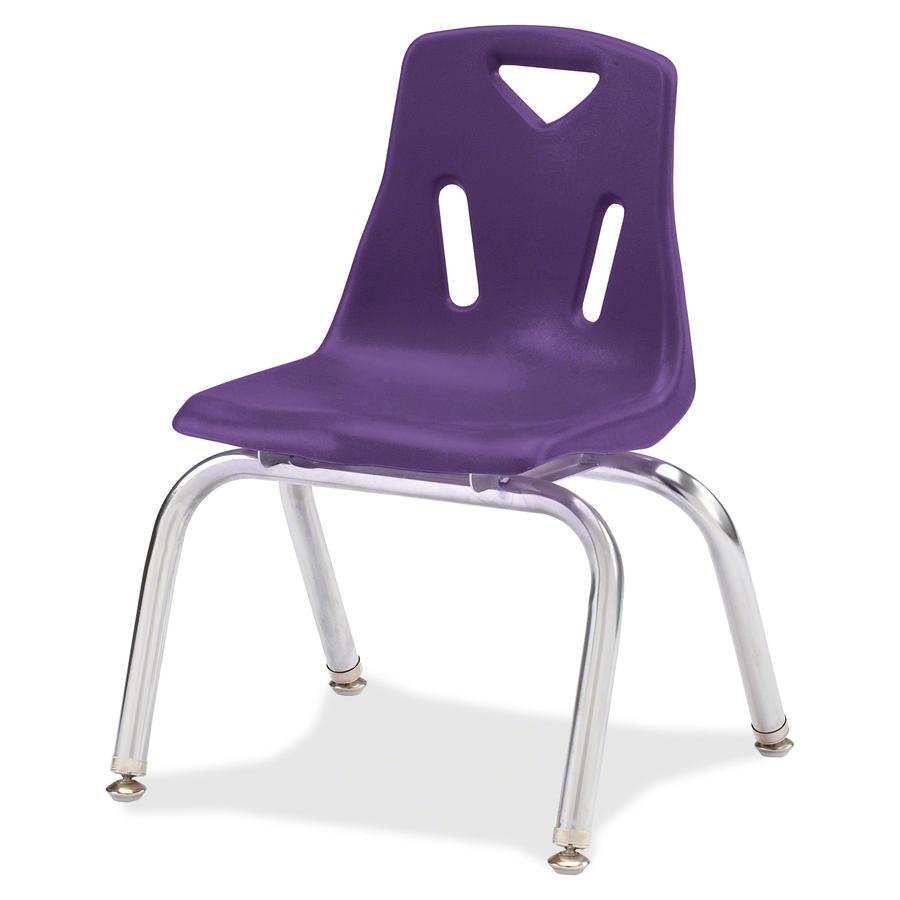 Jonti-Craft Berries Stacking Chair - Steel Frame - Four-legged Base - Purple - Polypropylene - 1 Each. Picture 4