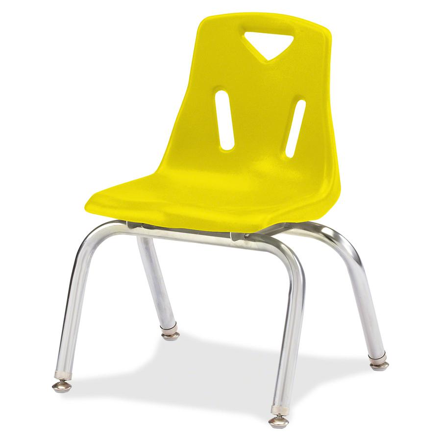 Jonti-Craft Berries Stacking Chair - Steel Frame - Four-legged Base - Yellow - Polypropylene - 1 Each. Picture 3