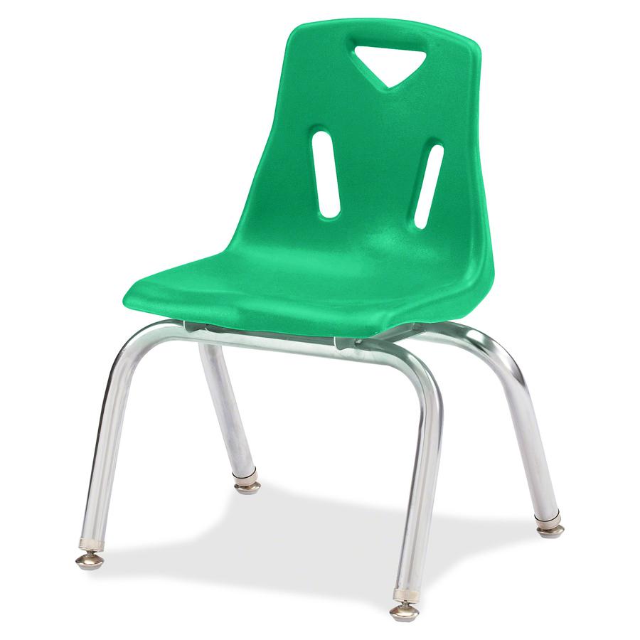 Jonti-Craft Berries Plastic Chairs with Chrome-Plated Legs - Green Polypropylene Seat - Steel Frame - Four-legged Base - Green - 1 Each. Picture 5