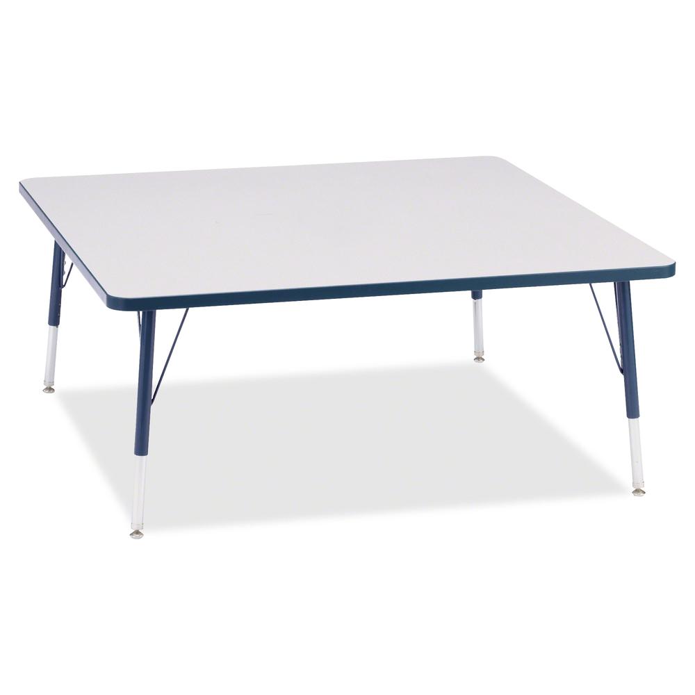 Jonti-Craft Berries Elementary Height Color Edge Square Table - Laminated Square, Navy Top - Four Leg Base - 4 Legs - Adjustable Height - 15" to 24" Adjustment - 48" Table Top Length x 48" Table Top W. Picture 3