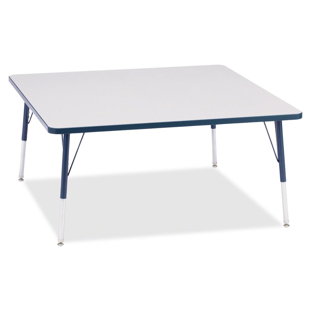 Jonti-Craft Berries Adult Height Prism Color Edge Square Table - Laminated Square, Navy Top - Four Leg Base - 4 Legs - Adjustable Height - 24" to 31" Adjustment - 48" Table Top Length x 48" Table Top . Picture 2