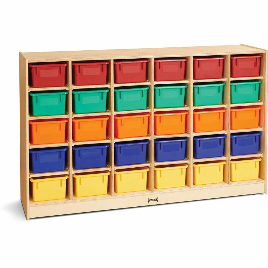 Jonti-Craft Rainbow Accents 30 Cubbie-trays Mobile Storage Unit - 30 Compartment(s) - 35.5" Height x 57.5" Width x 15" Depth - Durable, Non-yellowing - Baltic - Rubber, Acrylic - 1 Each. Picture 7