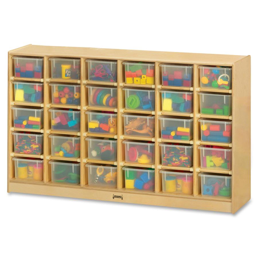 Jonti-Craft Rainbow Accents 30 Cubbie-trays Mobile Storage Unit - 30 Compartment(s) - 35.5" Height x 57.5" Width x 15" Depth - Durable, Non-yellowing - Baltic - Rubber, Acrylic - 1 Each. Picture 4