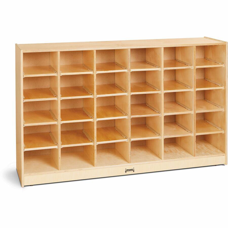 Jonti-Craft Rainbow Accents 30 Cubbie Mobile Storage - 35.5" Height x 57.5" Width x 15" Depth - Durable, Laminated - Baltic - Rubber, Acrylic - 1 Each. Picture 5