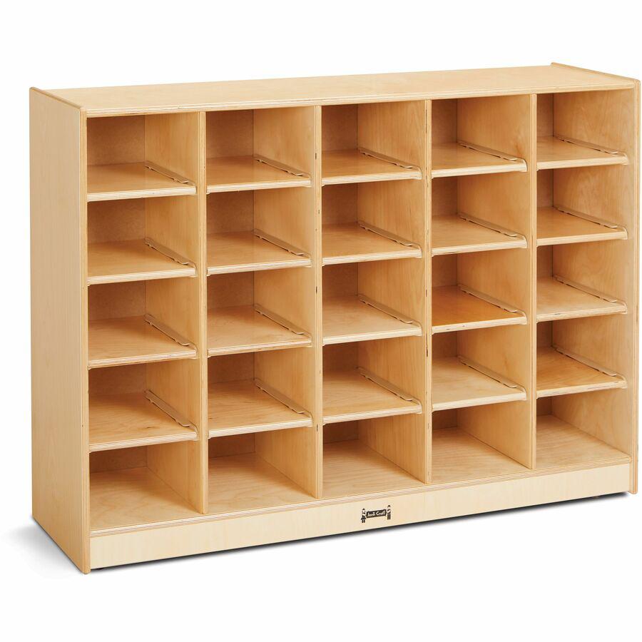 Jonti-Craft Rainbow Accents 25 Cubbie Mobile Storage - 35.5" Height x 48" Width x 15" Depth - Durable, Laminated - Baltic - Acrylic, Rubber - 1 Each. Picture 5