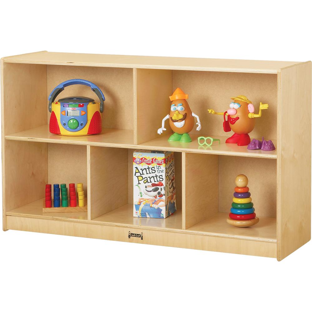 Jonti-Craft Low Single Mobile Storage Unit - 340 - 5 Compartment(s) - 29.5" Height x 48" Width x 15" Depth - Sturdy - Laminate - Wood Grain - Baltic Birch Plywood - 1 Each. Picture 4