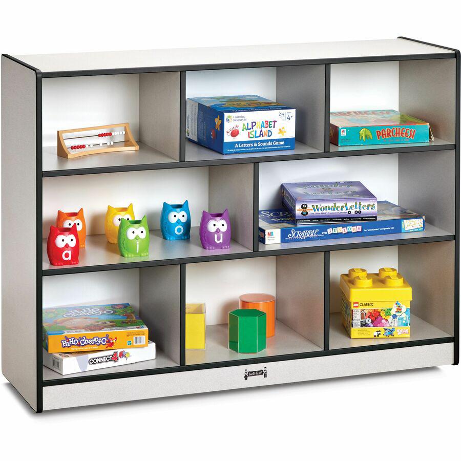 Jonti-Craft Rainbow Accents Super-size Mobile Storage - 35.5" Height x 48" Width x 15" Depth - Durable, Laminated - Black - Hard Rubber - 1 Each. Picture 10