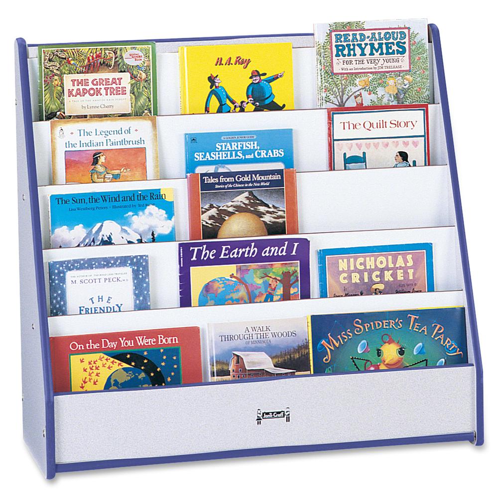 Jonti-Craft Rainbow Accents Laminate 5-shelf Pick-a-Book Stand - 5 Compartment(s) - 1" - 27.5" Height x 30" Width x 13.5" Depth - Durable, Laminated, Rounded Corner - Blue - 1 Each. Picture 3