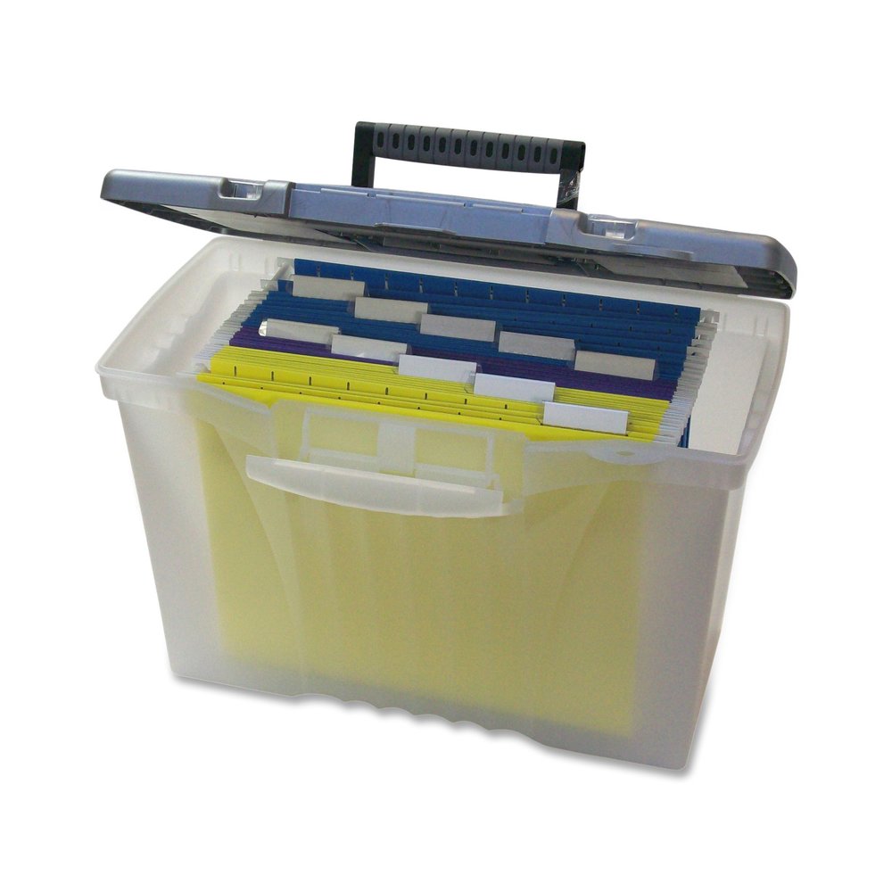 Storex Plastic Portable File Box - Internal Dimensions: 14.50" Width x 10.50" Depth x 12" Height - External Dimensions: 14.5" Width x 10.5" Depth x 12" Height - Media Size Supported: Letter, Legal - L. Picture 2