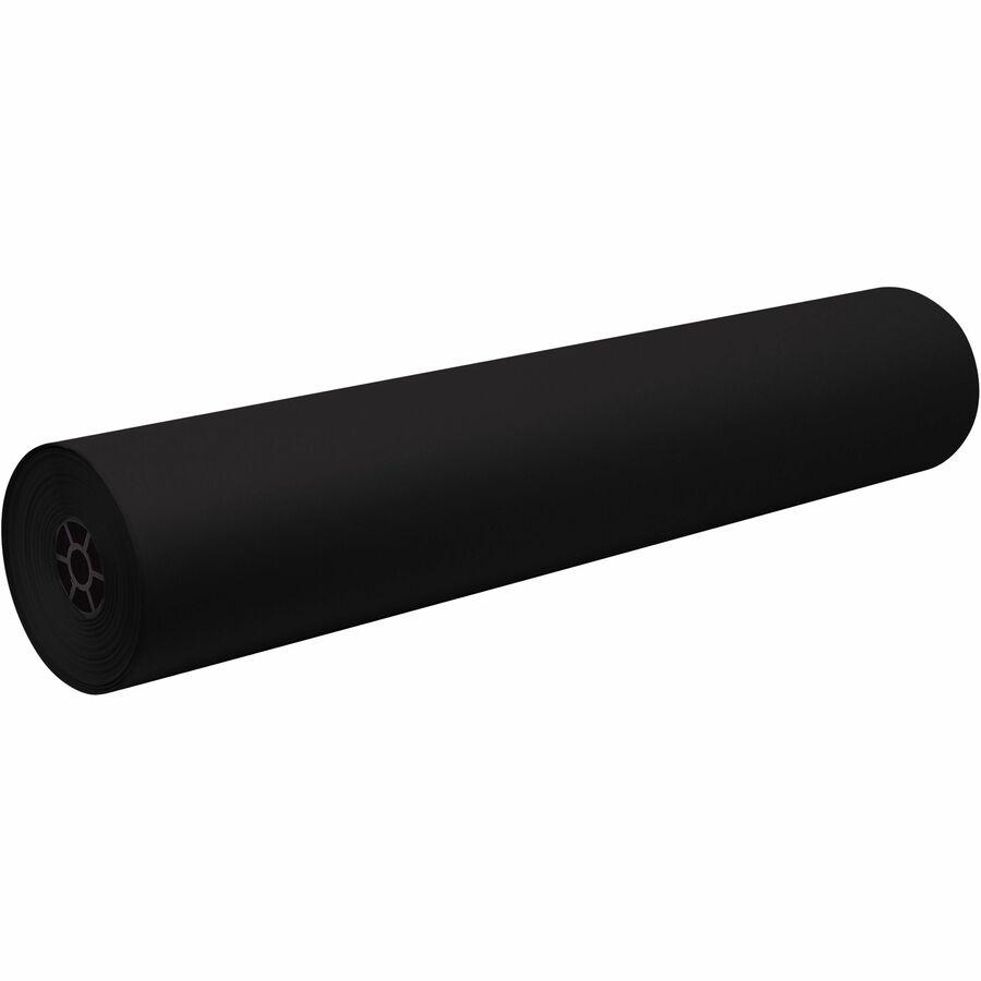 Decorol Flame-Retardant Art Paper Roll - Art, Classroom, Office, Banner, Bulletin Board - 7.40"Height x 36"Width x 1000 ftLength - 1 / Roll - Black - Sulphite. Picture 3