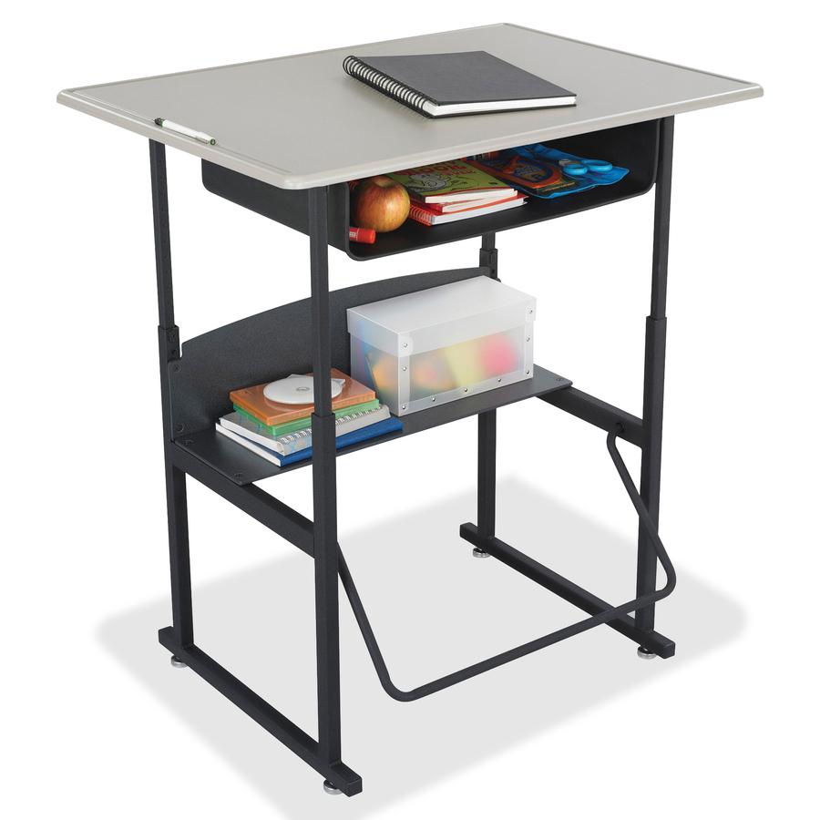 Safco AlphaBetter Desk, 36 x 24 Standard Top with Book Box - Beige, Laminated Top x 36" Table Top Width x 24" Table Top Depth x 0.63" Table Top Thickness - 42" Height - Assembly Required. Picture 3