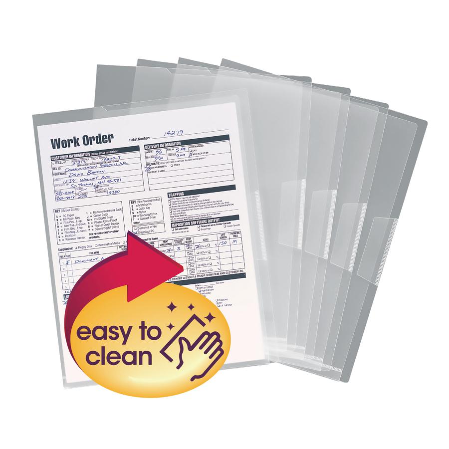 Smead Letter File Jacket - 8 1/2" x 11" - Polypropylene - Clear - 5 / Pack. Picture 2