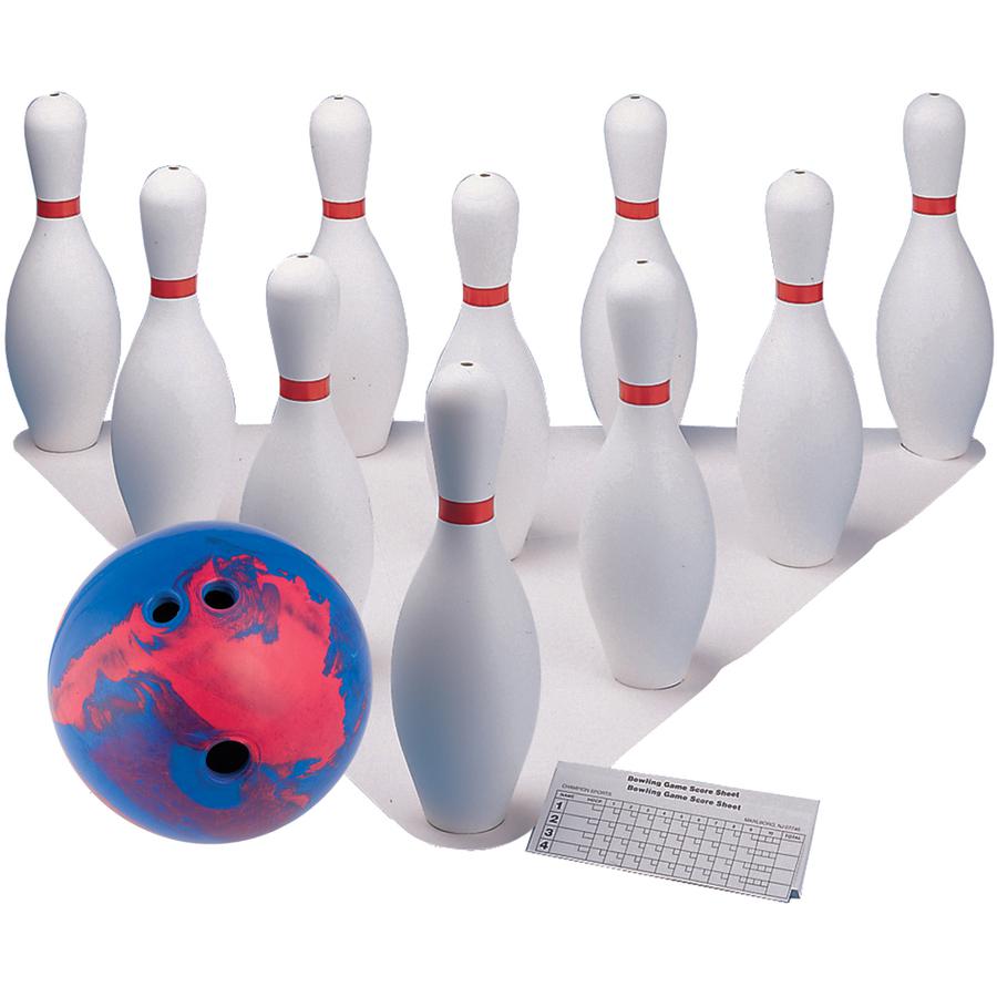 Champion Sports Plastic Bowling Ball & Pin Set - White - Plastic, Rubber - 11 / Set. Picture 4