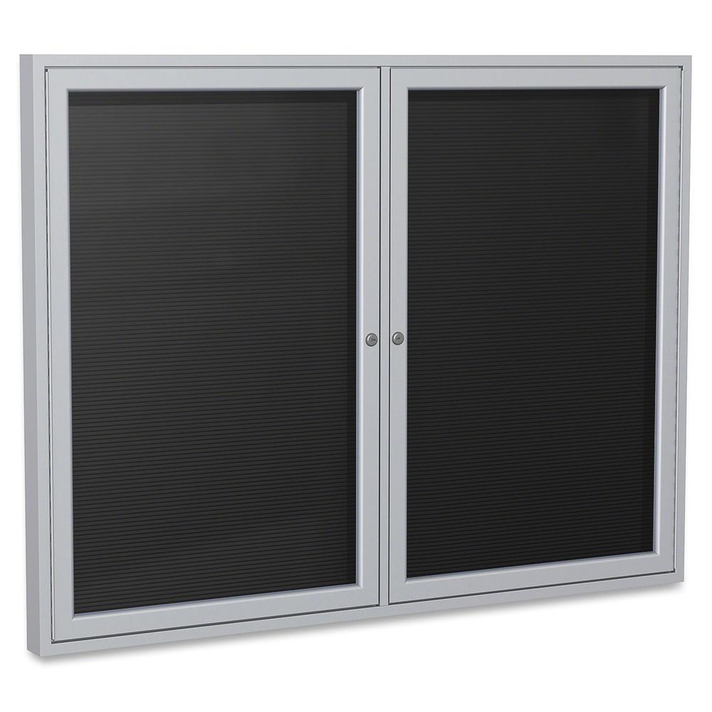 Ghent Aluminum Frame Enclosed Indoor Letterboard - 36" Height x 48" Width - Shatter Resistant, Lock, Weather Resistant, Durable - Aluminum Frame - 1 Each. Picture 2