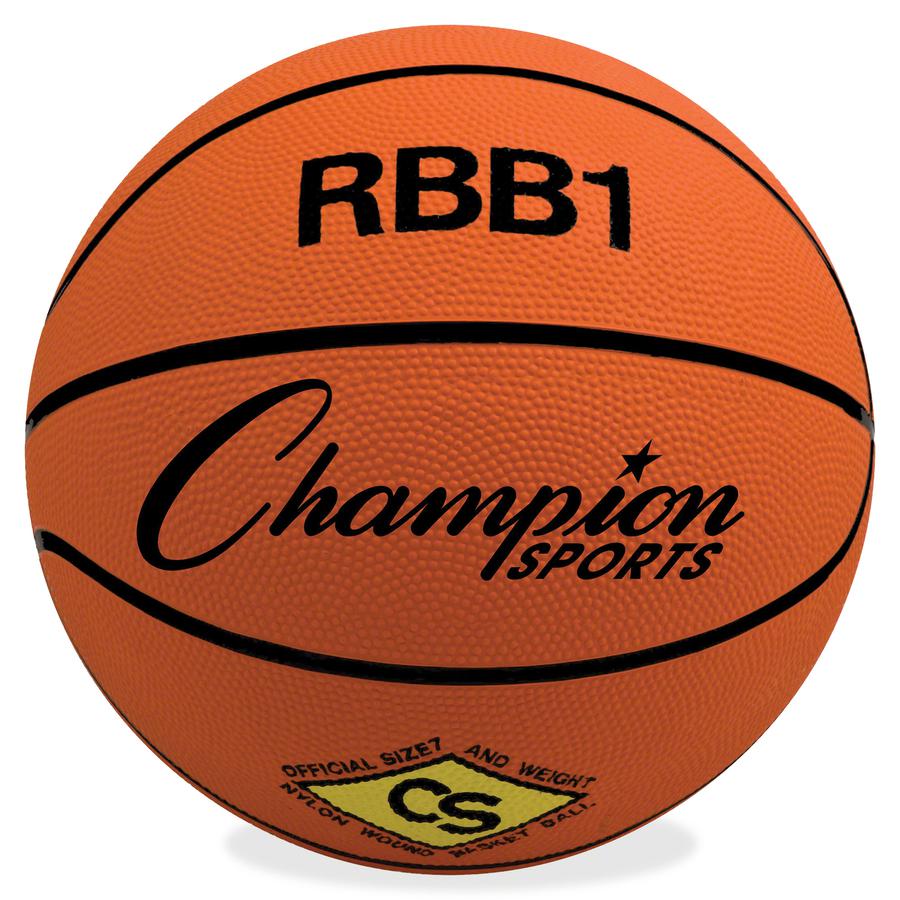 Champion Sports Size 7 Rubber Basketball Orange - 29.50" - 7 - Rubber, Nylon - Orange - 1  Each. Picture 2