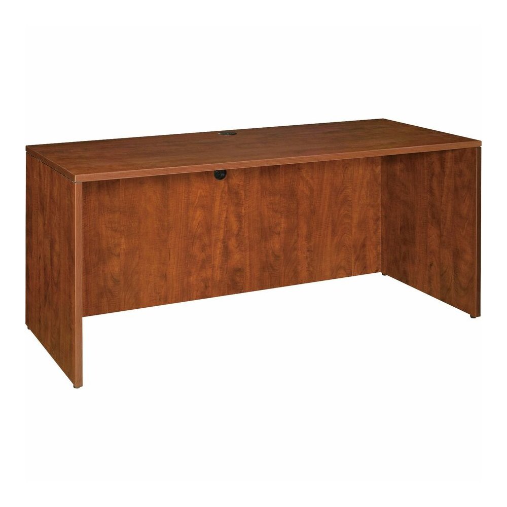 Lorell Essentials Series Credenza Shell - 29.5" Height x 59" Width x 23.6" Depth - Finish: Cherry, Laminate - Grommet - 1 Each. Picture 6