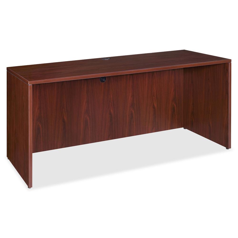 Lorell Essentials Series Credenza Shell - 29.5" Height x 66.1" Width x 23.6" Depth x 1" Thickness - Finish: Laminate, Mahogany - Grommet, Durable, Adjustable Feet - 1 Each. Picture 2