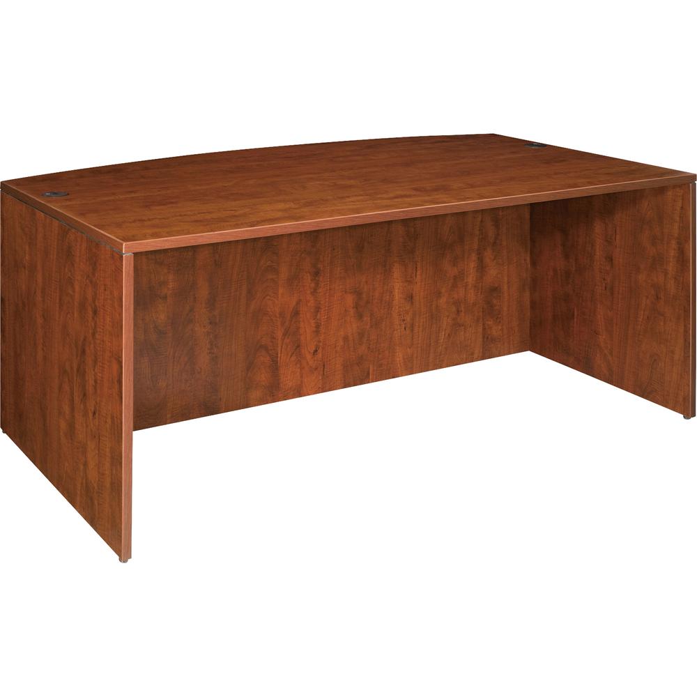 Lorell Essentials Series Bowfront Desk Shell - 29.5" Height x 70.9" Width x 41.4" Depth - Finish: Cherry, Laminate - Grommet, Modesty Panel - 1 Each. Picture 3