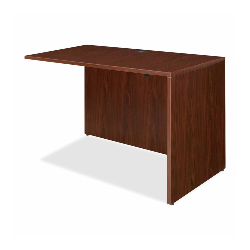 Lorell Essentials Series Return Shell - 29.5" Height x 47.3" Width x 23.6" Depth x 1" Thickness - Finish: Laminate, Mahogany - Grommet, Modesty Panel, Adjustable Feet, Durable - 1 Each. Picture 7