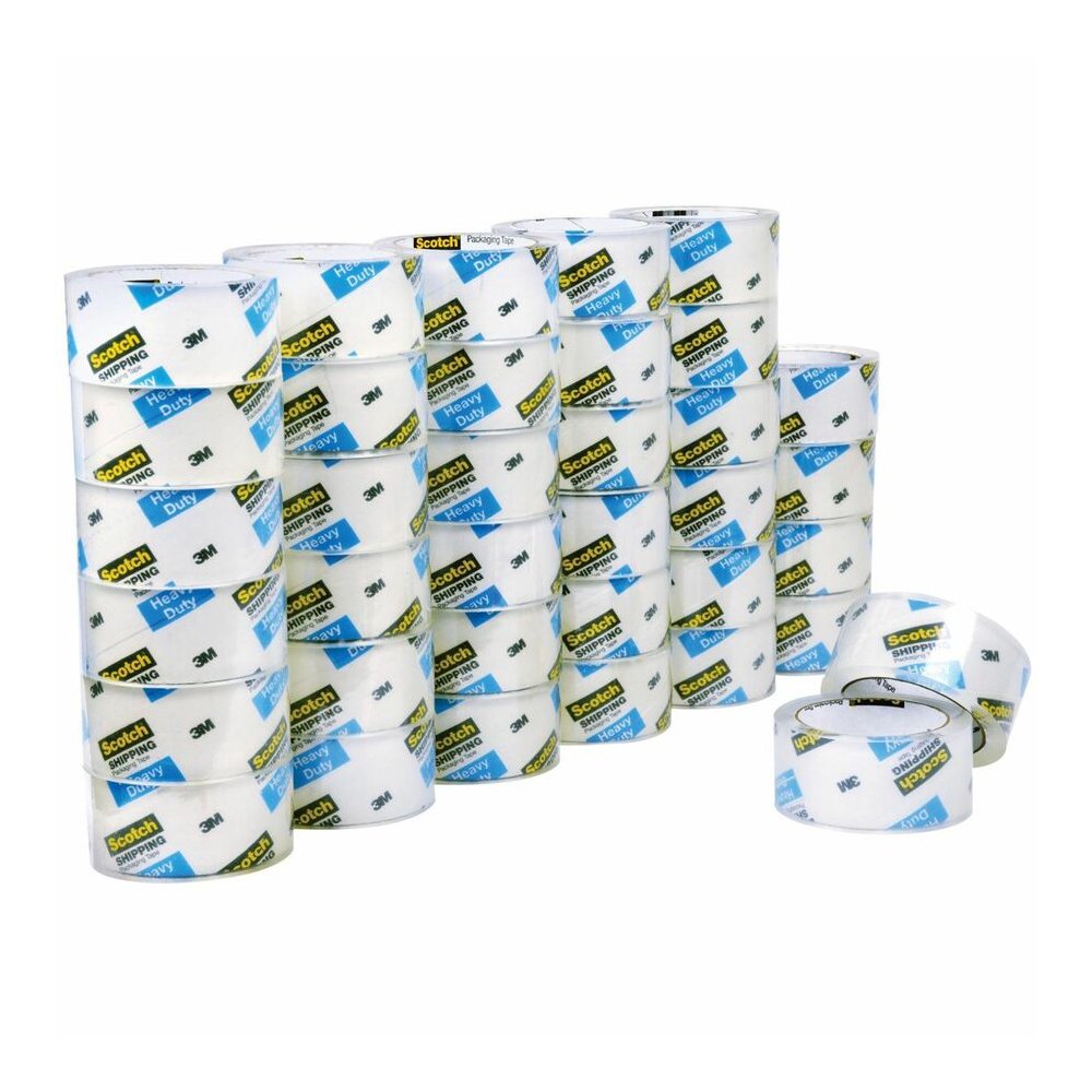 Scotch Heavy-Duty Shipping/Packaging Tape - 54.60 yd Length x 1.88" Width x 3.1 mil Thickness - 3" Core - Clear - Synthetic Rubber Resin - Rubber Resin Backing - Breakage Resistance - For Mailing, Mov. Picture 2