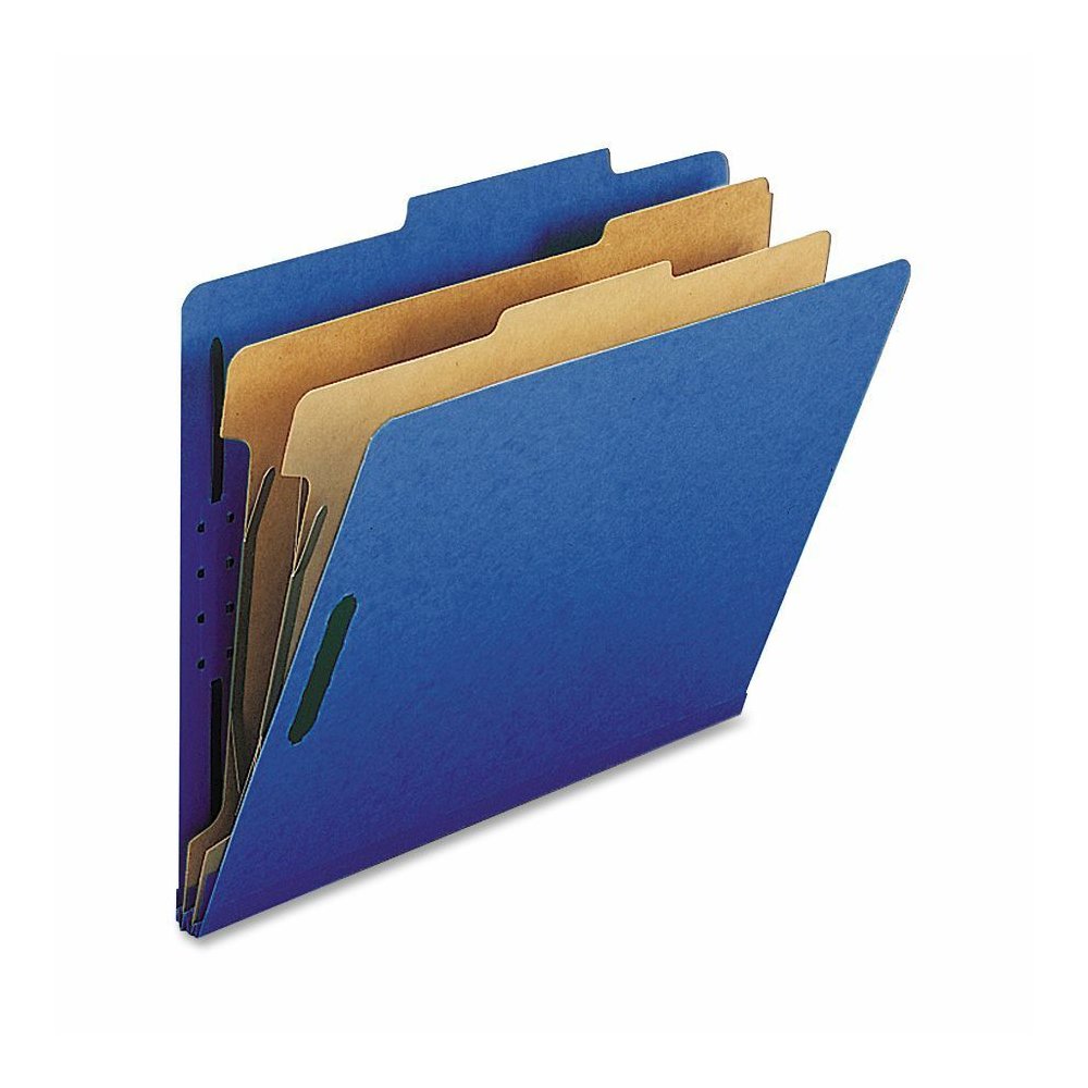 Nature Saver Letter Recycled Classification Folder - 8 1/2" x 11" - 2" for Folder - 2 Divider - 25 pt. - Dark Blue - 100% Recycled - 10 / Box. Picture 2