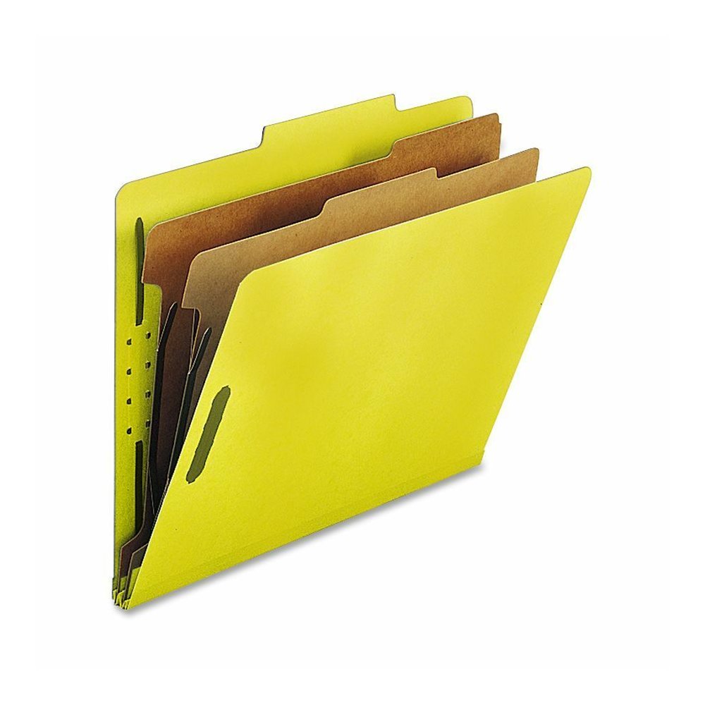 Nature Saver Letter Recycled Classification Folder - 8 1/2" x 11" - 2" Expansion - 2" for Folder - Top Tab Location - 2 Divider - 25 pt. - Yellow - Eco-friendly, Durable - 100% Recycled - 10 / Box. Picture 2