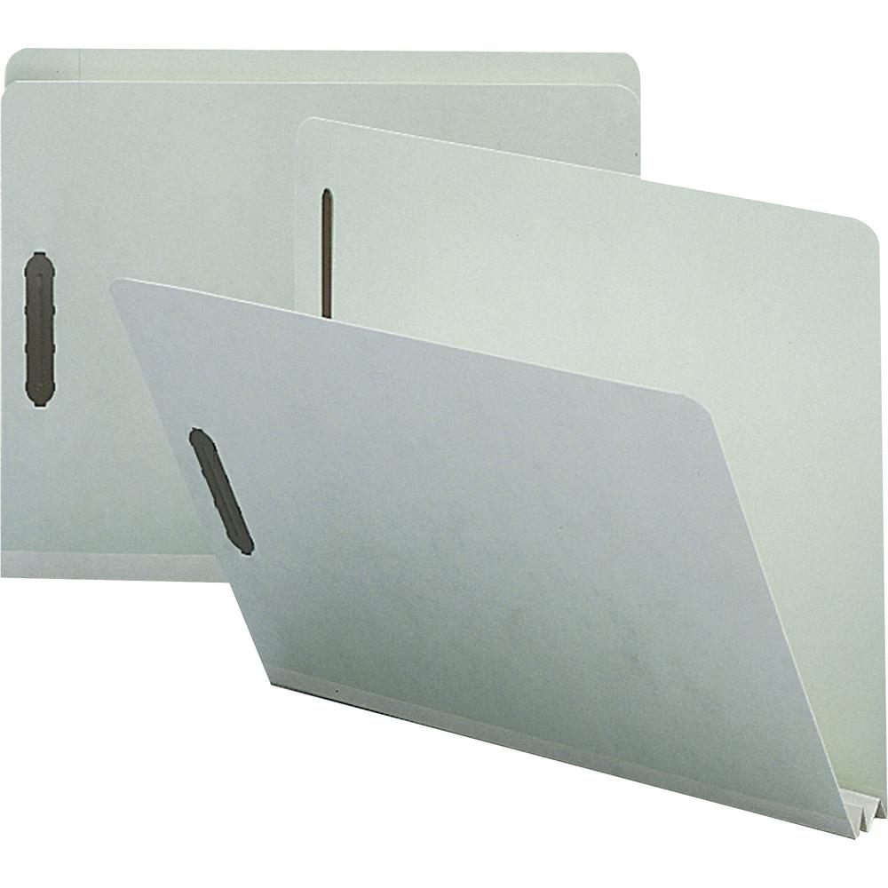 Nature Saver Letter Recycled Fastener Folder - 8 1/2" x 11" - 2" Expansion - 2 Fastener(s) - 2" Fastener Capacity for Folder - Pressboard, Tyvek - Gray - 100% Recycled - 25 / Box. Picture 2