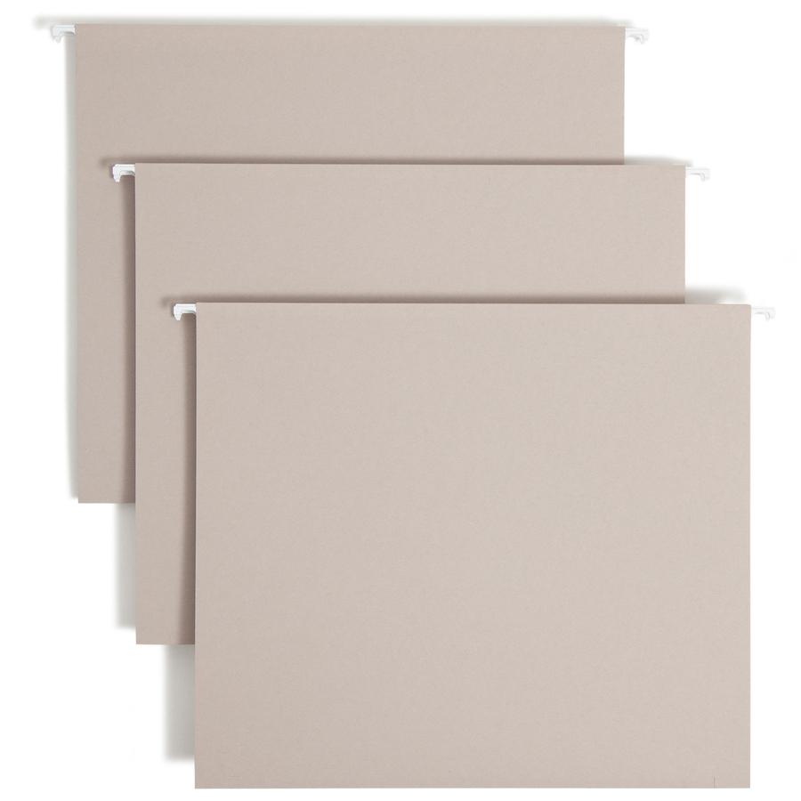 Smead TUFF 1/3 Tab Cut Letter Recycled Hanging Folder - 8 1/2" x 11" - 2" Expansion - Top Tab Location - Steel Gray - 10% Recycled - 18 / Box. Picture 7