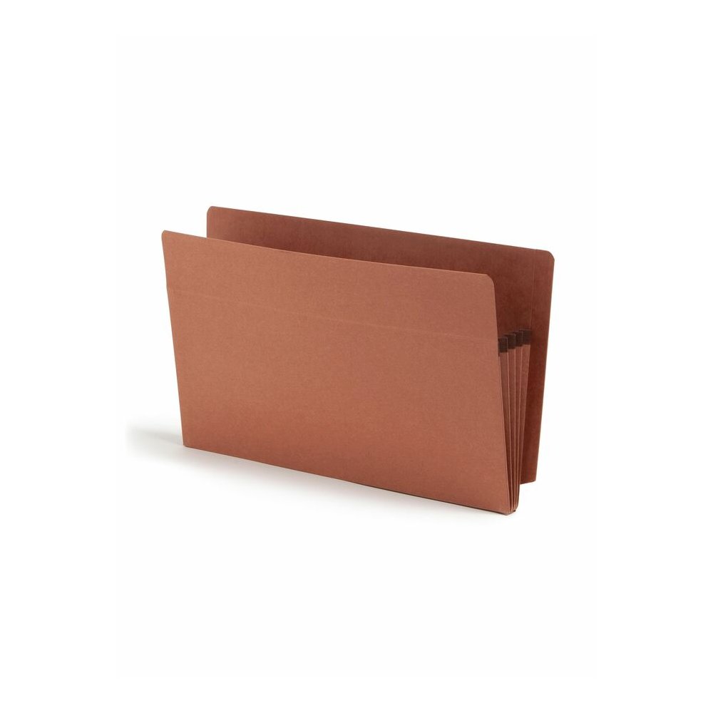 Smead Straight Tab Cut Legal Yes File Pocket - 8 1/2" x 14" - 3 1/2" Expansion - 2 Plys - Redrope - Tear Resistant Gusset - 100% Recycled - 25 / Box. Picture 7