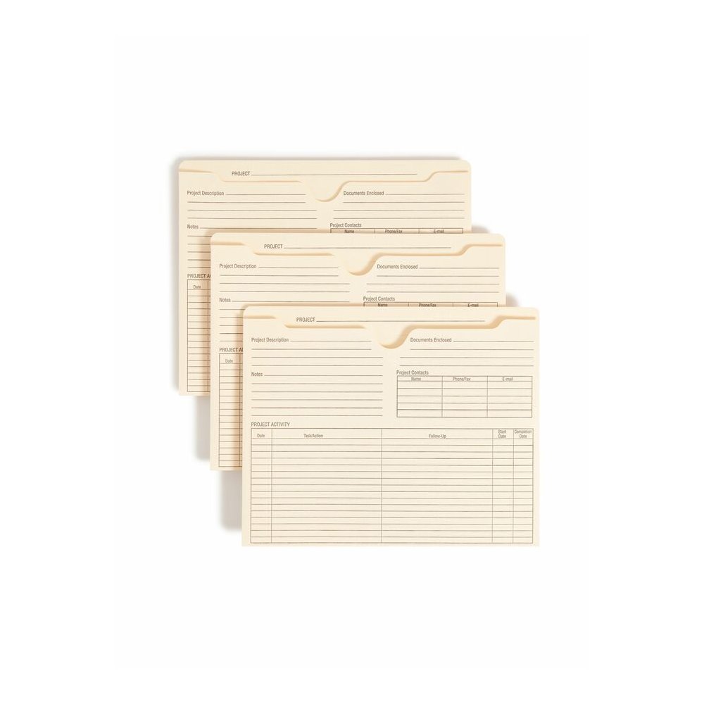 Smead Straight Tab Cut Letter Recycled File Jacket - 8 1/2" x 11" - 2" Expansion - Top Tab Location - 11 pt. - 2 Plys - Manila - Reinforced Tab, Slip Resistant - 10% Recycled - 50 / Box. Picture 6